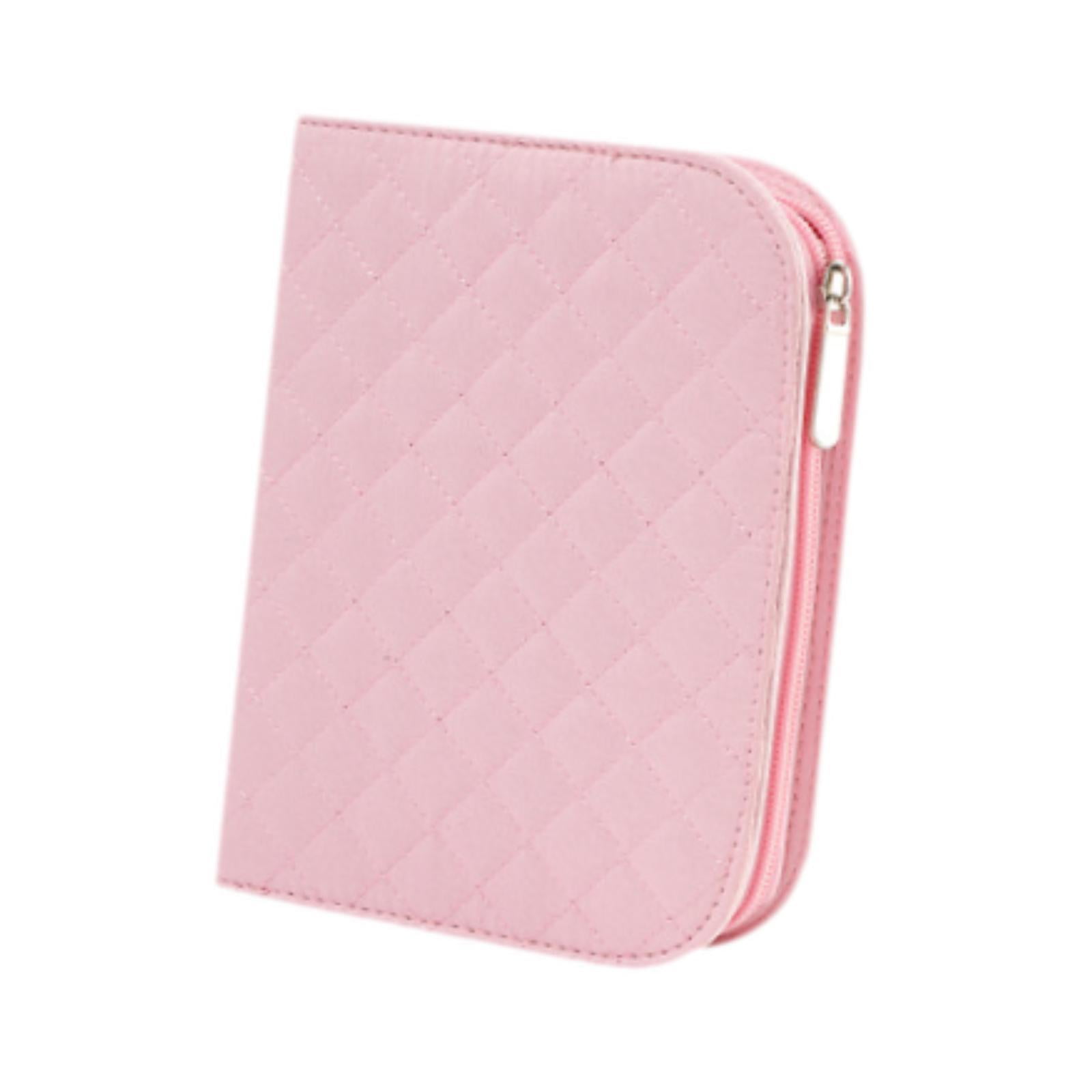 S SERENABLE Crochet Hook Case Organizer Bag Storage Zipper Pouch Portable Polyester Double Layer Design for Storing Crochet Hooks And Knitting Accessories Suitabl Pink
