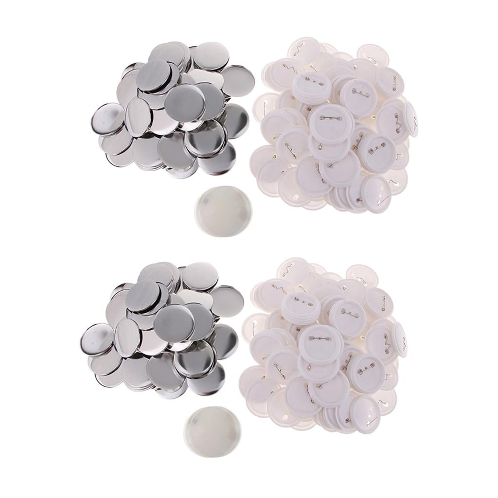 S SERENABLE DIY Button Parts 200PCS Pin Buttons 2.28Inch 58mm Top/Bottom Cover Clip Pin Button Parts for Badge Button Maker Machine (58MM 200 Sets)