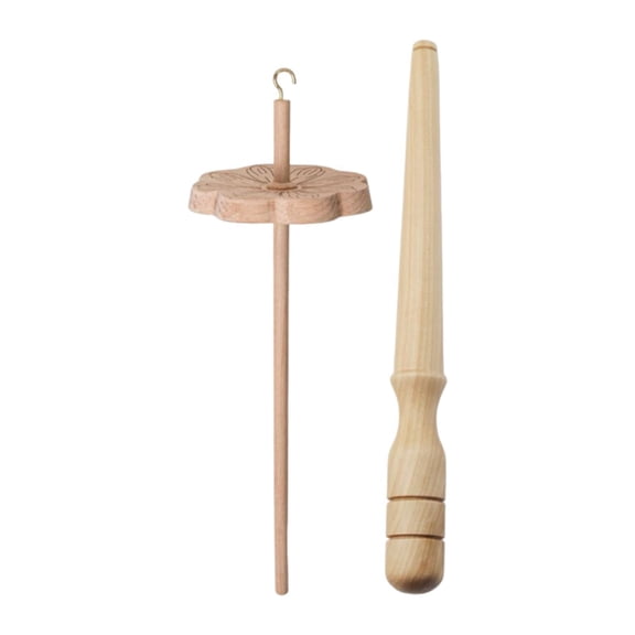S SERENABLE Drop Spindle Hand Carved Crafting Supply with Winder Stick Weaving Spindle Yarn Making Wooden for Woven Crochet Knitted without wool strips