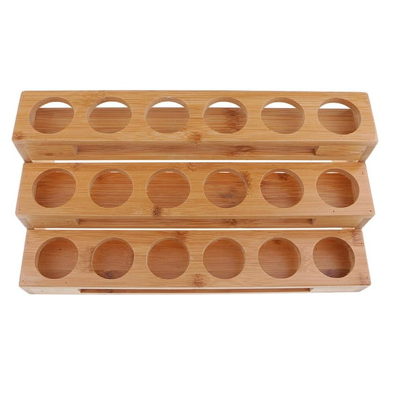 S SERENABLE Essential Oil Storage Organizer Wooden Essential Oils Display Rack Stand Holder, 18 Slots Bottles Carrying Box Nail Polish Essential Oil Storage Case