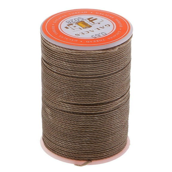 S SERENABLE Flat Waxed Thread for Leather Sewing, 93 Yards 0.65mm Leather Thread Waxed String Polyester Cord for DIY Hand Leather Craft Stitching Bookbinding , Coffee