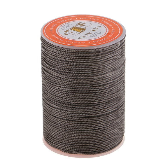 S SERENABLE Flat Waxed Thread for Leather Sewing, 93 Yards 0.65mm Leather Thread Waxed String Polyester Cord for DIY Hand Leather Craft Stitching Bookbinding  , Dark Grey