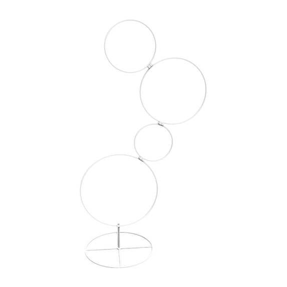 S SERENABLE Flower Display Stand ,Round Backdrop Rack ,Metal Aisle Decor ,Party Floral Shelf Flower Arrangement Holder for Birthday Party White