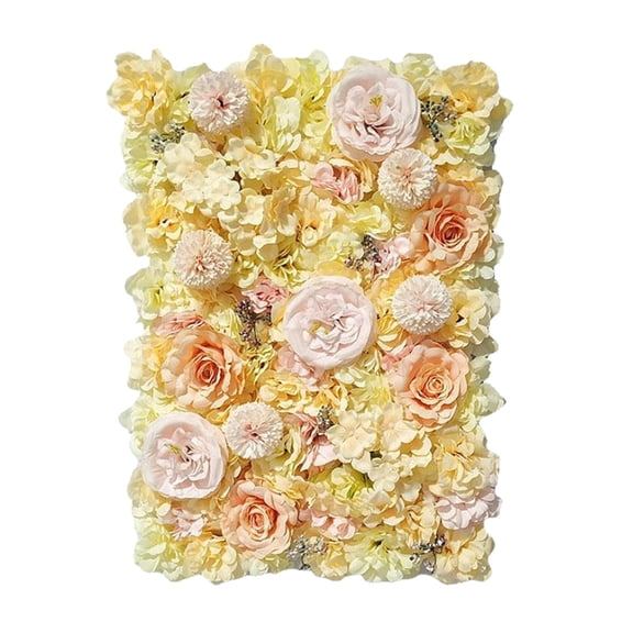 S SERENABLE Flower Panels 24"x16" Flower Panel Screen Artificial Flowers Backdrop Wedding Decor Photo Photography Background Home Decoration , Champagne, 40x60cm