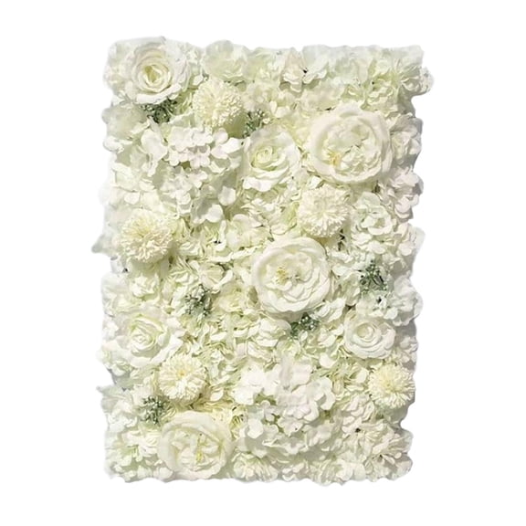 S SERENABLE Flower Panels 24"x16" Flower Panel Screen Artificial Flowers Backdrop Wedding Decor Photo Photography Background Home Decoration , White, 40x60cm