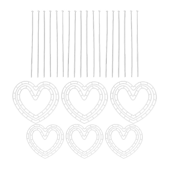 S SERENABLE Flower Wreath Frame Flower Arrangement Holder for Valentines Spring Birthday 6x Small Large Heart