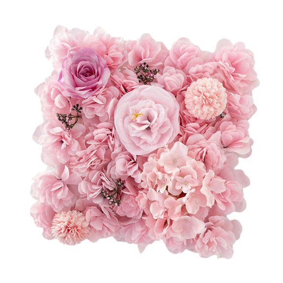 S SERENABLE Flowers Wall Panel Rose Flower Backdrop Decoration Flower Arrangement Background 13.78inchx13.78inch for Outdoor Event Holiday Pink
