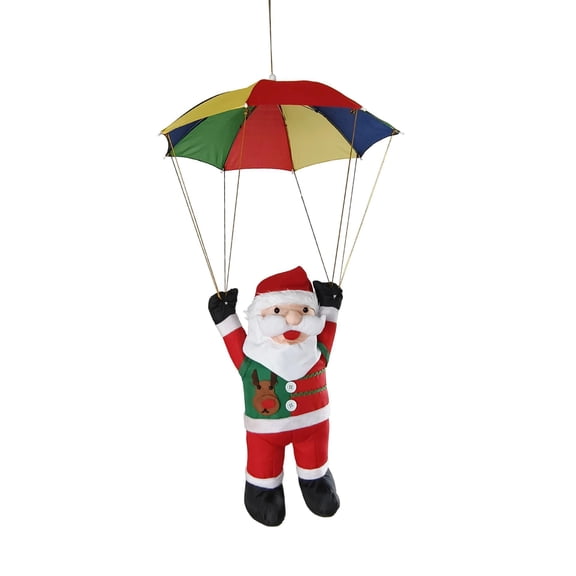 S SERENABLE Flying Santa Doll Pendant Christmas Decoration 20.5inch Umbrella Lightweight for Fence, Porch Length 110cm Xmas Tree Ornament
