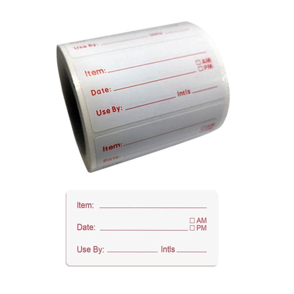 S SERENABLE Food Freezer Labels 50x25mm Leaves No Residue Leftover Labeling Self-Adhesive Stickers for Food Containers Jars Home and Restaurant Use , Red font 500pcs Adhesive stickers