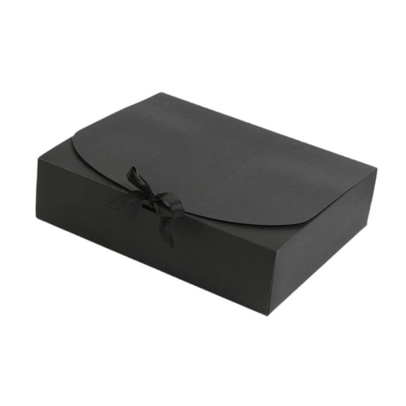 S SERENABLE Gift Box with Lid Rectangle Paper Gift Box Gift Wrapping Box Bridesmaid Proposal Box Treat Box for Birthday Party Baby Shower Black
