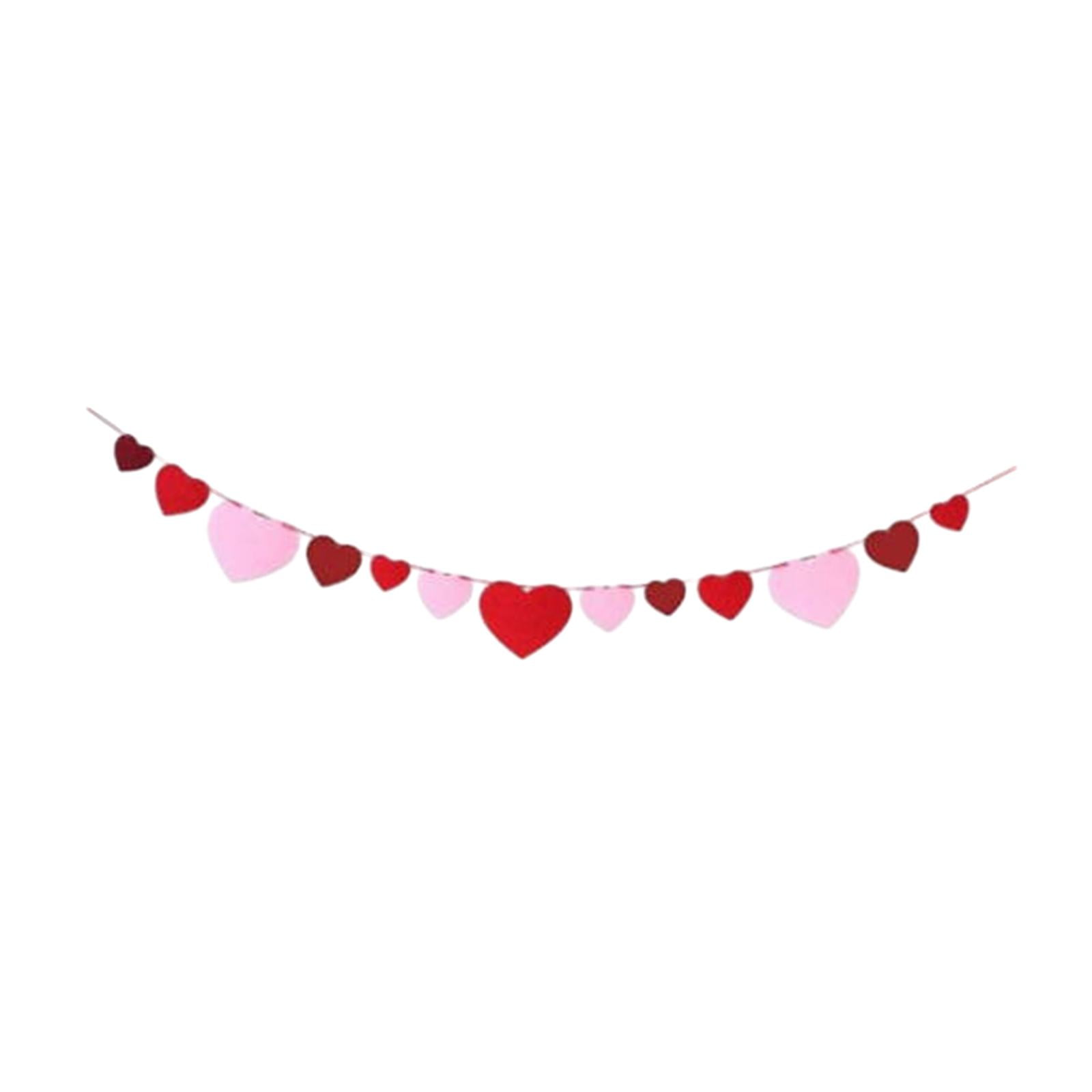 S SERENABLE Heart Banner Valentine’S Day Hearts String Garland Banner ...