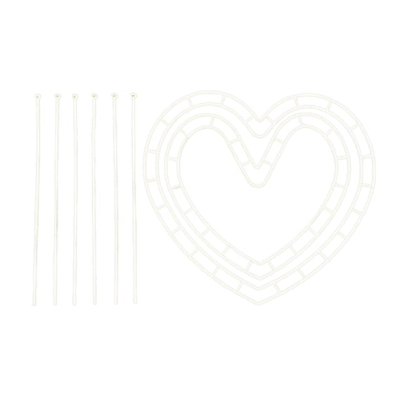 S SERENABLE Heart Shaped Flower Wreath Frame with Rods Iron Accessories Wreath Form for New Year Garden Spring Valentine's Greeting Party
