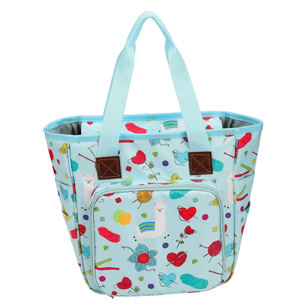 S SERENABLE Knitting Bag, Crochet Tote Bag,Yarn Storage Tote for for Crocheting & Knitting Supplies, Large Capacity, Portable Handmade Sewing Supplies Storage Style 1