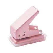 S SERENABLE Mini Paper Punch Hole Puncher Single Mini Size,Cute Manual Children Easily Press 10 Sheet Paper Capacity Small Circle Punches Pink