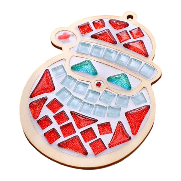 S SERENABLE Mosaic Coaster Craft Kit Make Your Own Coaster Practical Home Decoration Art for Children Adults Mosaic Crafts Assorted Color Santa