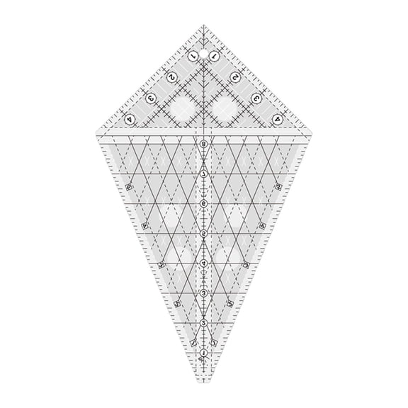 S SERENABLE Multi-Function Quilting Template Ruler Patchwork Drawing Craft Simple Solid Color Measuring Clear Periwinkle Sewing Tools for Stickers , L L