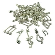 S SERENABLE Music Elements Charms Alloy Musical Instrument Notes Symbols Pendant Connector For DIY Jewelry Making Accessaries 40Pcs,Tibetan Silver