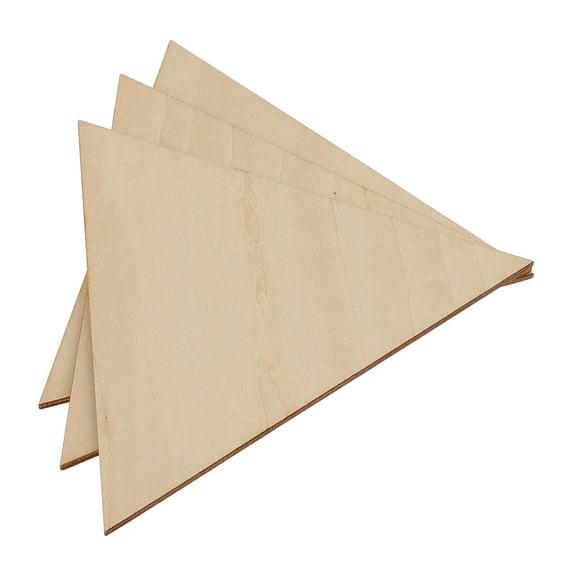 S SERENABLE Natural Unfinished Triangle Wooden Slices Triangle Cutout 1/9 Inch Thickness For Making Table Model,Garden Decoration - 160mm