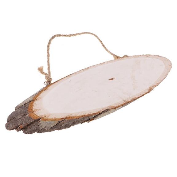 S SERENABLE Natural Wood Slices Tree Bark 10 X 3'' Oval Craft Wood DIY Pyrography With Hanging Jute Twine For Arts Crafts Christmas Ornaments Wedding Decorations