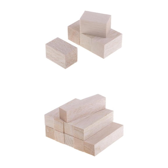 S SERENABLE Pack 15 Balsa Wood Block (50mm 120mm) Long Wood Sticks 30x30mm Thick Balsa Wood Rods For Model Making, Architect, Arts, Crafts DIY Woodworking