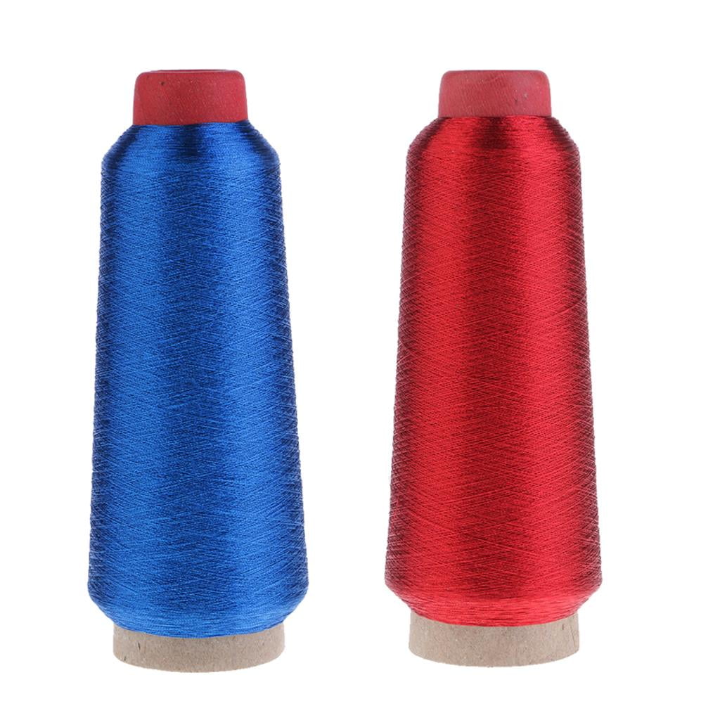 S SERENABLE Polyester Machine Thread Spool Metallic Embroidery Thread for Sewing Computer Embroidery, Hand Embroidery, Weaving, Piecing, 2 Spools