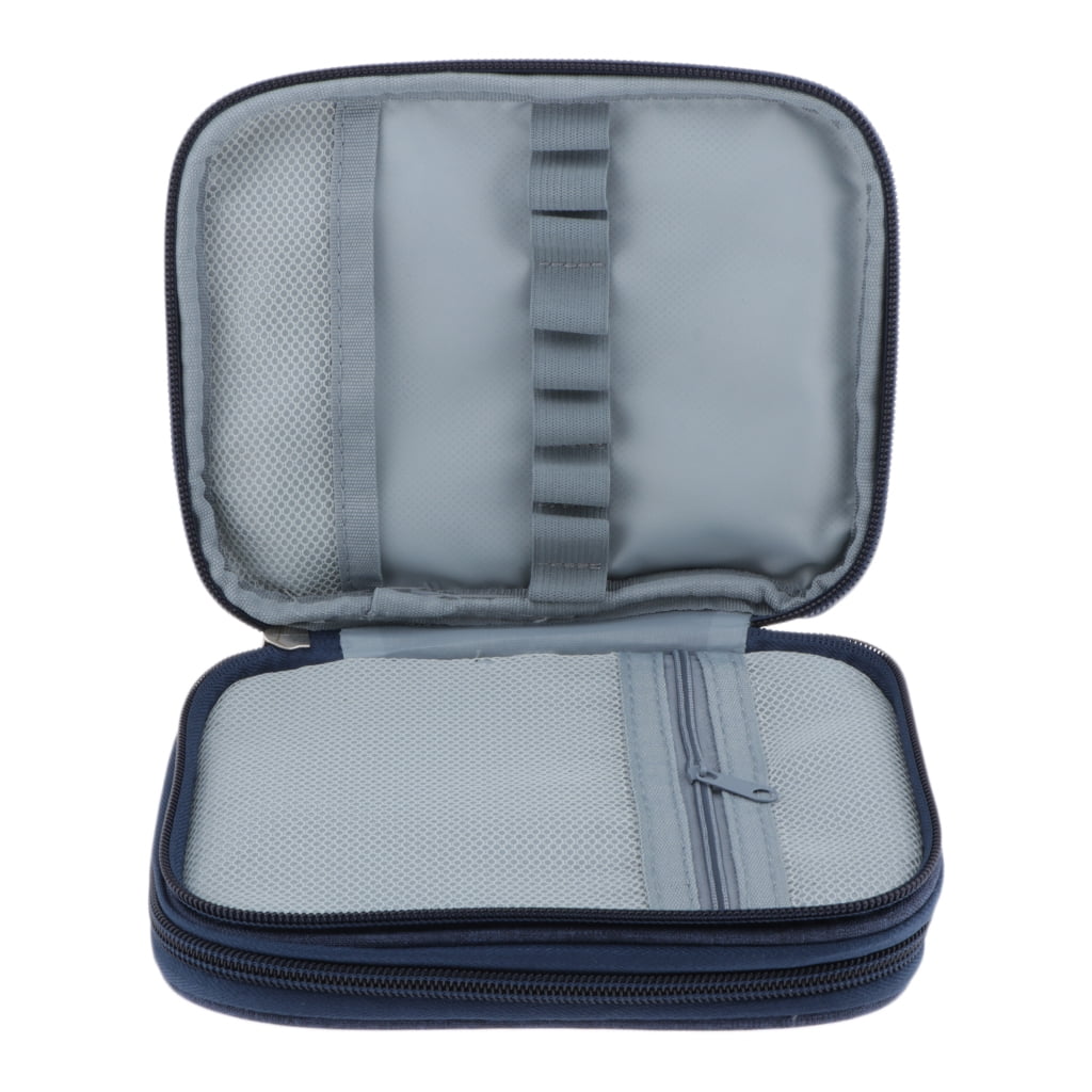 S SERENABLE Portable Crochet Hook Case Empty fastener bags Organizer Travel Crochet Storage Bag with Crochet Holders Slots for Crochet Knitting Accessories
