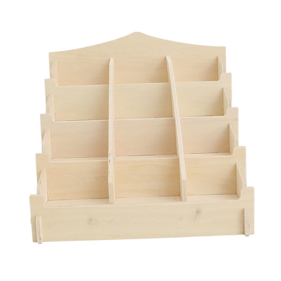 S SERENABLE Postcard Display Stand, Sticker Holder, Portable Wooden Countertop Organizer Rack for Craft Collections & Display Stationery Photos