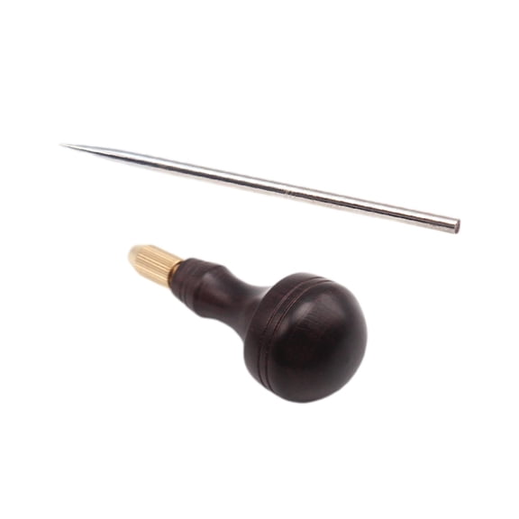 S SERENABLE Professional Awl Tool, Shoe and , Wood Handle Stitcher, Stitching Supplies for Leather Craft DIY Sewing - cone
