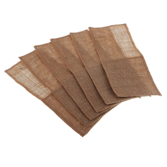 S SERENABLE Set of 6 Cutlery Bag Pockets Vintage Jute Burlap Forks Holders Party Tableware Favor