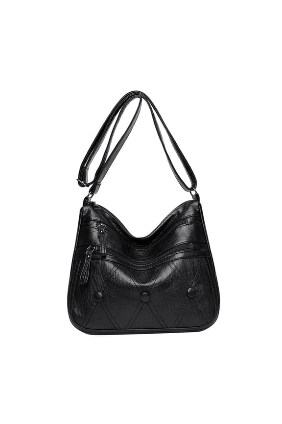 S SERENABLE Shoulder Bag for Women, Leather Women's Shoulder Purses Handbags with Adjustable Shoulder Strap, Fashion Crossboby Bag for Women ,Black