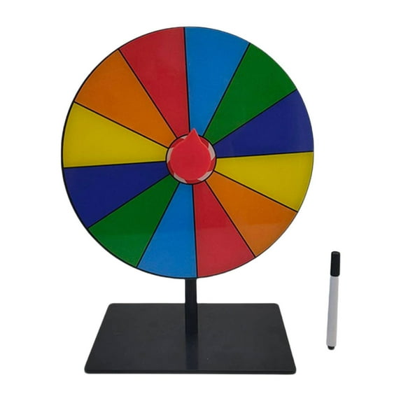 S SERENABLE Tabletop Prize Turntable Set ,Color Rotating Wheel ,with Erasable Pen ,Reusable Lucky Draw Roulette Wheel, for Pub ,Classroom 12 grid