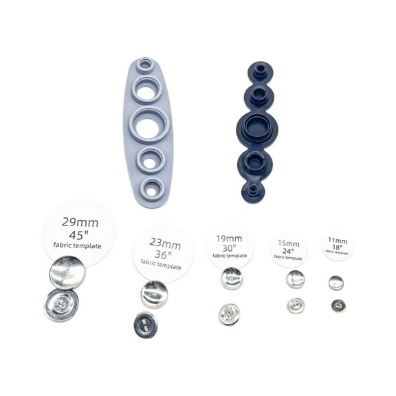 S SERENABLE Tool for Cover Buttons Button Maker Tool Flat Back Button Covers Jeans with 5 Button Round Button Base Fabric Covered Buttons