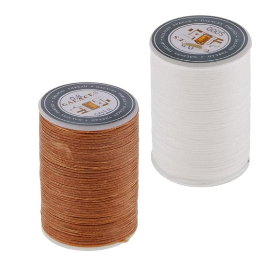 S SERENABLE Waxed Thread 2 Rolls 98 Yards 0.8mm Leather Sewing Waxed Thread for Shoe Repairing Bookbinding Leather Craft DIY