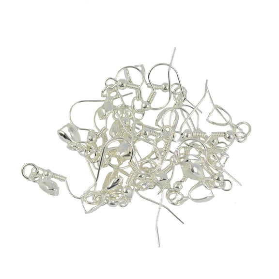 S SERENABLE Wholesales 20pcs French Ear Wire Earring Bail Hook Pinch Jewelry DIY 6 Color - , size Silver White