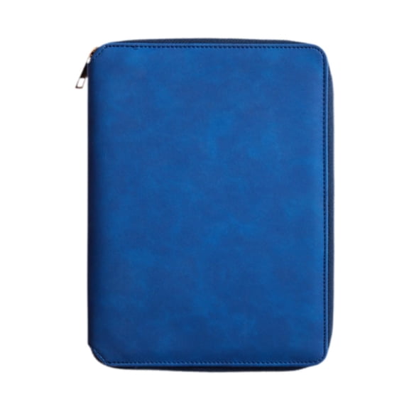 S SERENABLE Zippered Notebook 6 Binder Notebook Planner Pocket Diary Travel Journal for Travel Business Trips Journalists Teachers Blue