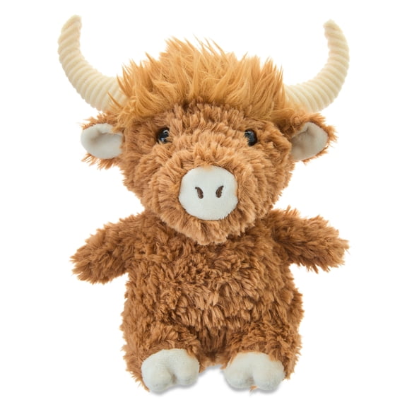 Small Shaggy Bull Plush, Brown, 10", Easter by Way To Celebrate