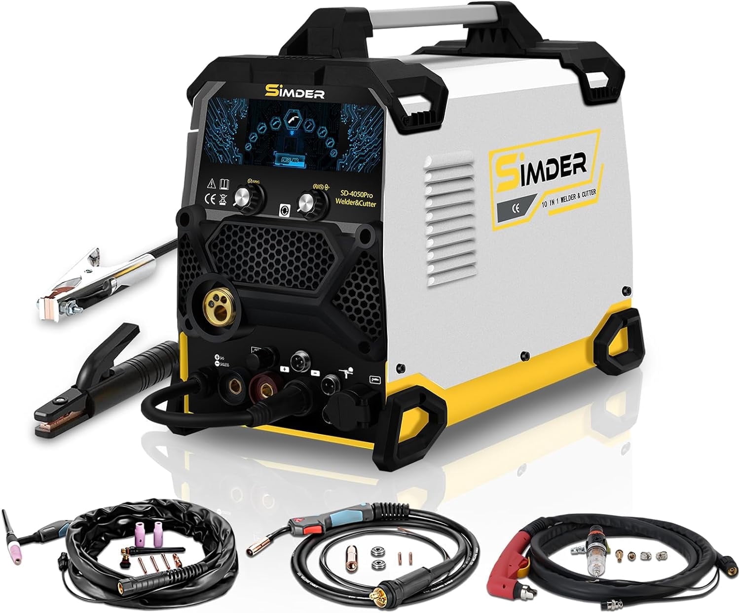 SSIMDER Aluminum MIG Pulse Welder, 10 in 1 Combo with Stick Tools ...