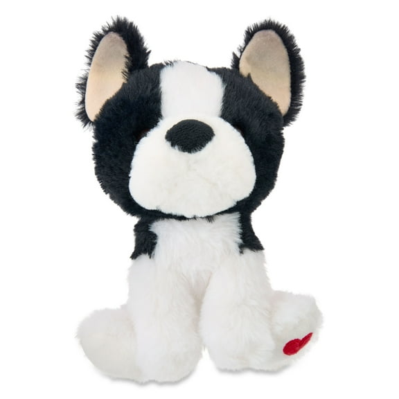 Small Sitting Frenchie Dog Plush, Black and White, 9", Valentine's Day by Way To Celebrate
