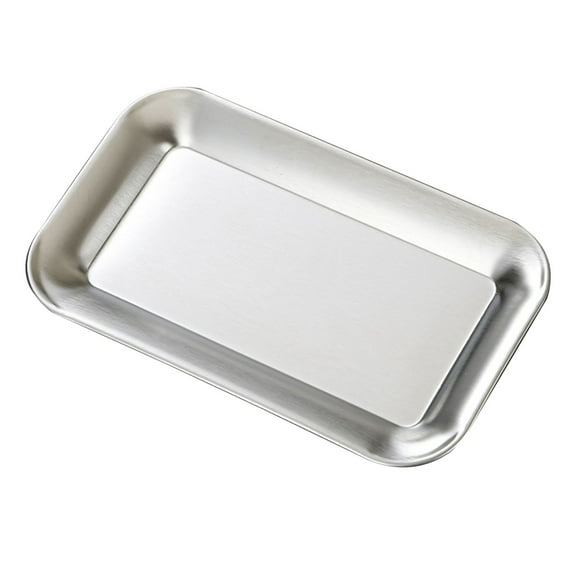 S SQUARE Stainless Steel Serving Platter - Silver Color Dish Tray for Barbecue and Home Use