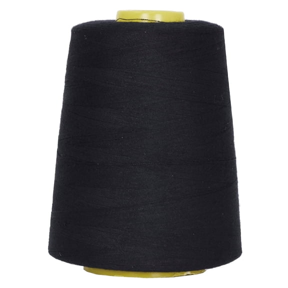 S STITCHIZ Cotton thread - 40S/2 24000 Yards Polyester Black Threads for Sergers Machine and Overlock Quilting Sewing Machine