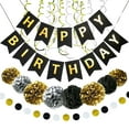 thumbnail image 1 of S SWIRLLINE Happy Birthday Banner Party Decorations Birthday Party Supplies Black Gold, 1 of 8