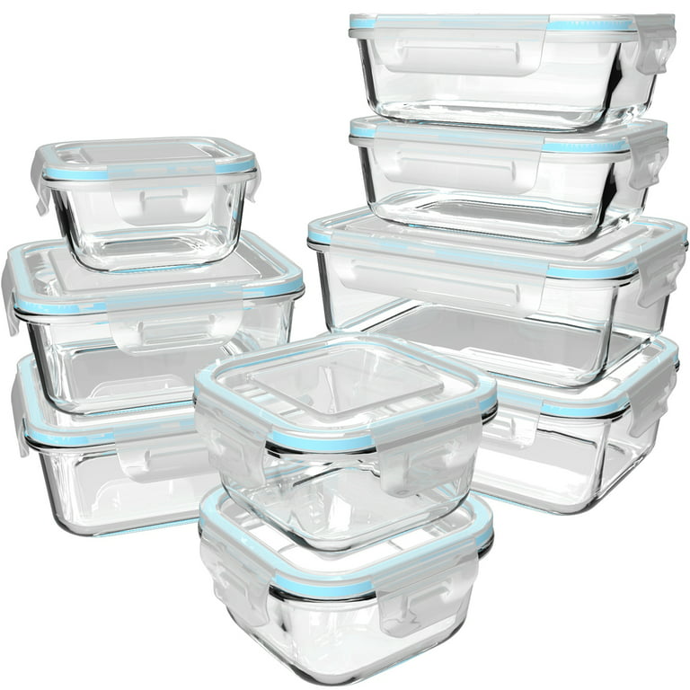 S Salient 18 Piece Glass Food Storage Containers with Lids, Glass