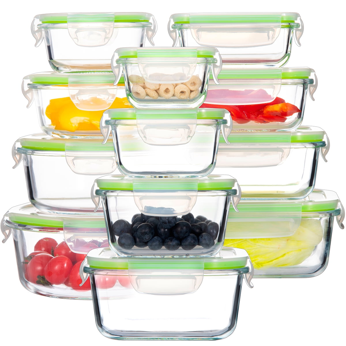 S SALIENT 18 Piece Glass Food Storage Containers with Lids, Glass Meal Prep  Containers, Glass Containers for Food Storage with Lids