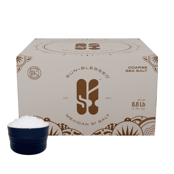 S Salt, Colima Sea Salt, Crystals, Kosher, Unrefined, Hand Harvested Bulk Size, Canning, FoodService (8.8 lbs, Coarse Sea Salt)