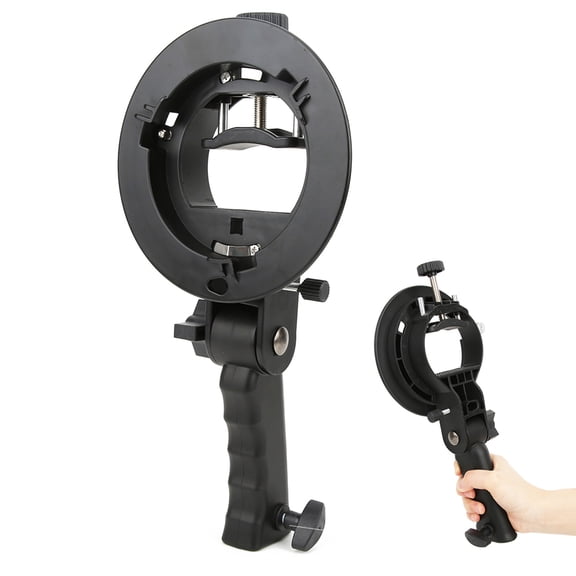 S Shape Handheld Flashlight Bracket Speedlite Softbox Handle Holder Grip compatible with Bowens Mount Studio Flash Top Accessories 12.2 x 6.3 x 2.4 in / 31 x 16 x 6 cm