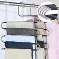 thumbnail image 1 of S-Shape Pants Hangers 5 Layers Hangers Closet Space Saver,Non Slip Jeans Hanger for Pants Jeans Scarfs Belts Ties(4-Pack), 1 of 8