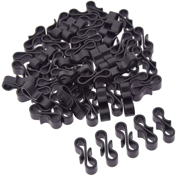 S Shaped Gutter Hanging Hooks | 50 Pack Plastic Outdoor Light Hangers | Secure Christmas String Lights Decorations | 28mm Length 3cm Width | Wedding Patio Use