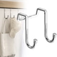 thumbnail image 1 of S Shaped Hooks Stainless Steel Over The Door Hooks Cabinet Drawer Hanger No Drill Removable Hooks Heavy Duty Rust Proof Home Storage Accessories Space Saving Silver 1Pcs, 1 of 9