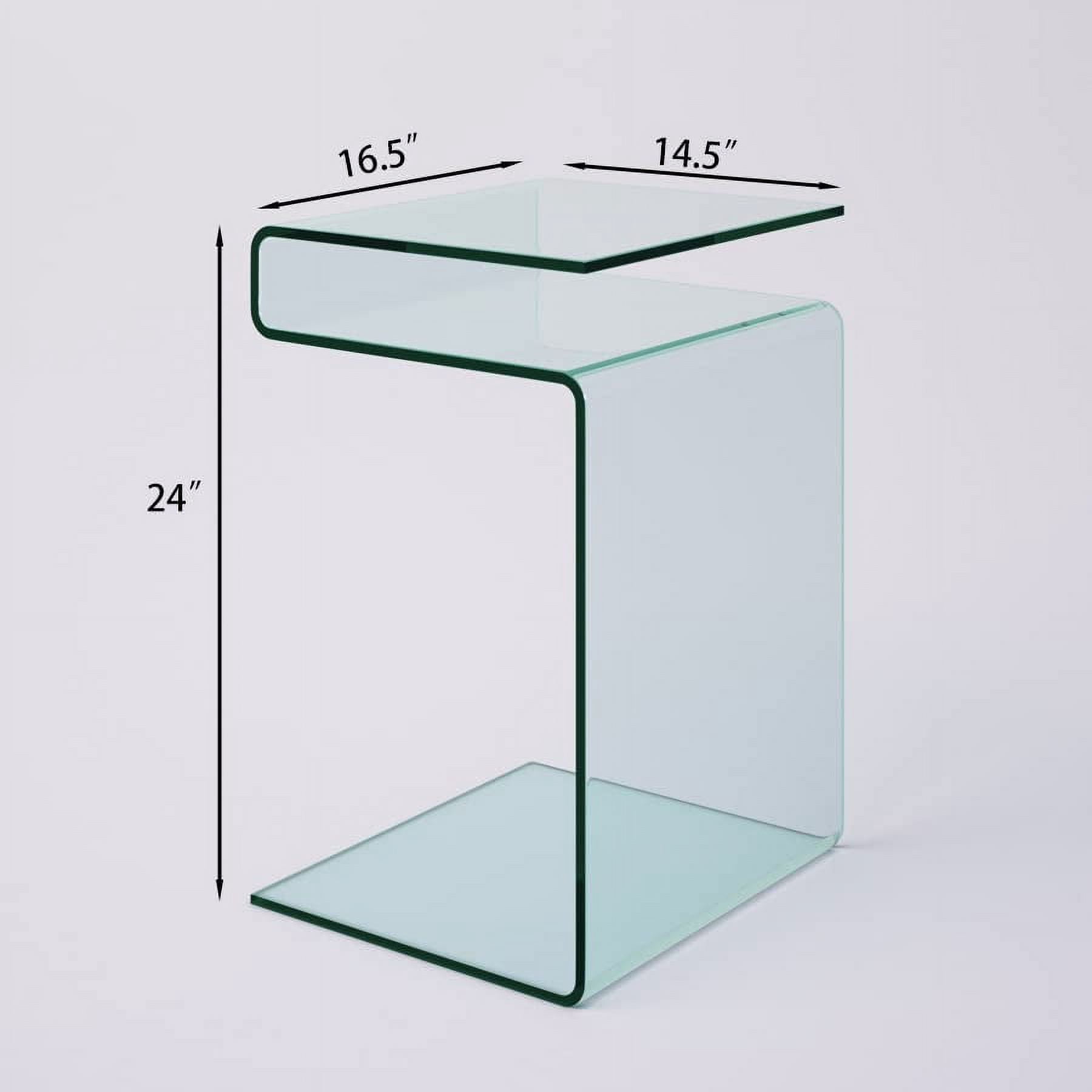 SShaped Night Stands for Bedrooms Glass Bedside Table with Storage — free download