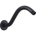 thumbnail image 1 of S Shaped Shower Arm with Flange 8 Inch Stainless Steel with 1/2 Inch Threaded Connector, Matte Black Finish, 1 of 8